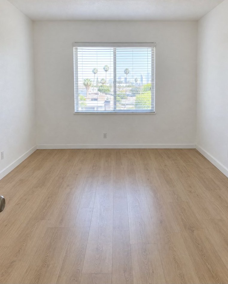 Illustration: renters walk an apartment on their phone, here bedroom 2, stop 3 of 6